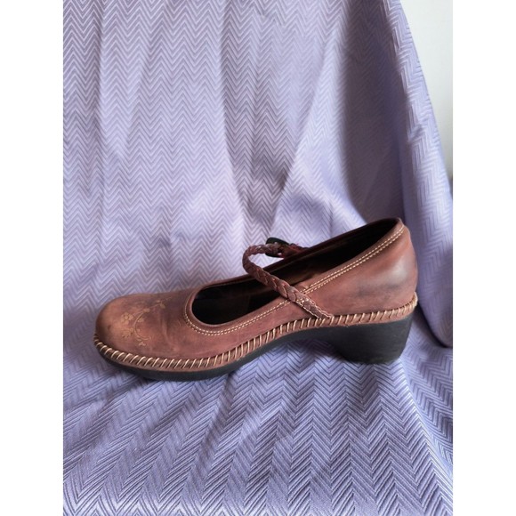 ECCO CAS CLOG BRAIDED MJ 226202 Red leather Mary Jane shoes sz. 37/7 - Picture 3 of 11